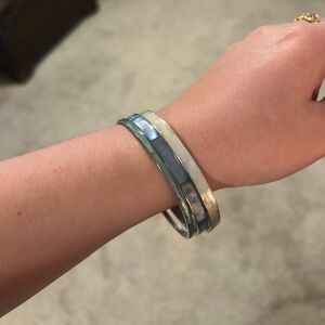 Elegant Blue and Silver Bangle Set